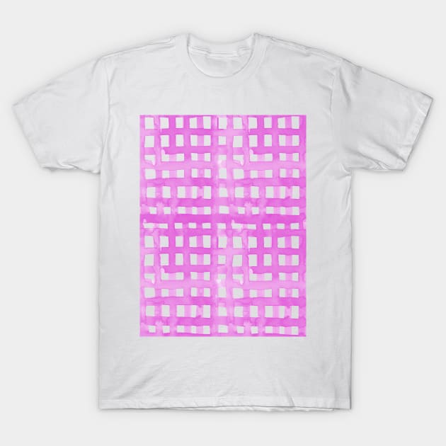 Watercolor grid - pink T-Shirt by wackapacka